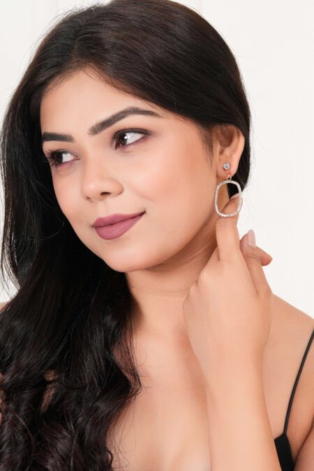 Women's Rose Gold Color Danglers Earrings for Women Party Wear